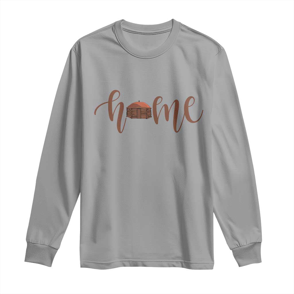 Rustic Hogan Home Typography Long Sleeve Shirt Native American Heritage Pride