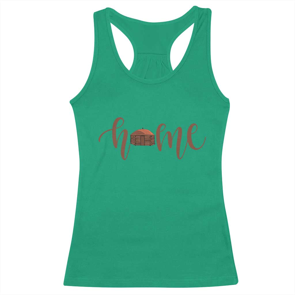 Rustic Hogan Home Typography Racerback Tank Top Native American Heritage Pride