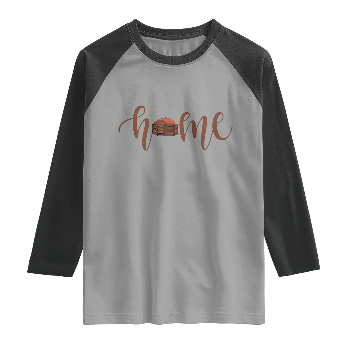 Rustic Hogan Home Typography Raglan Shirt Native American Heritage Pride