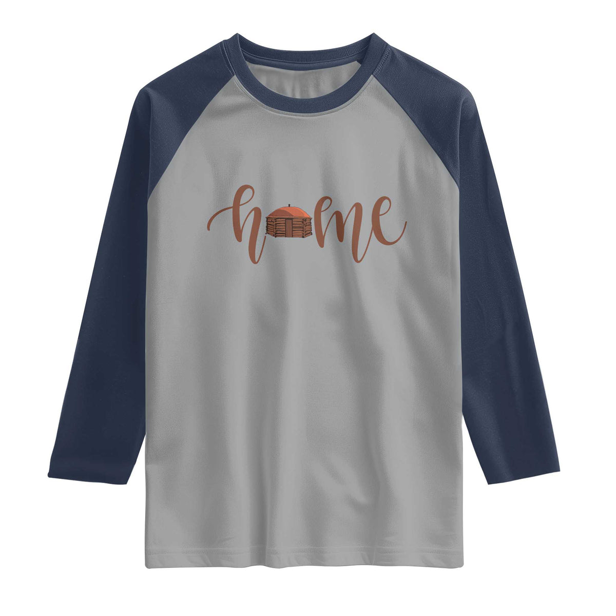 Rustic Hogan Home Typography Raglan Shirt Native American Heritage Pride