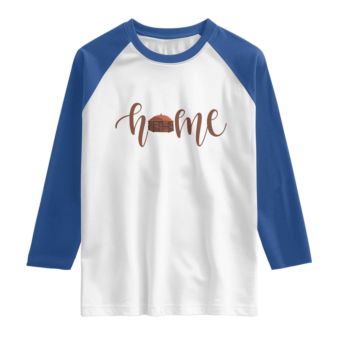 Rustic Hogan Home Typography Raglan Shirt Native American Heritage Pride