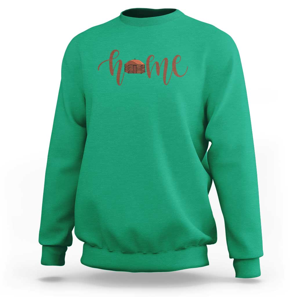 Rustic Hogan Home Typography Sweatshirt Native American Heritage Pride