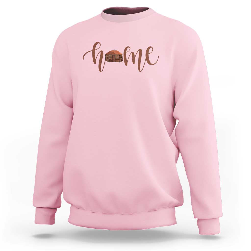 Rustic Hogan Home Typography Sweatshirt Native American Heritage Pride