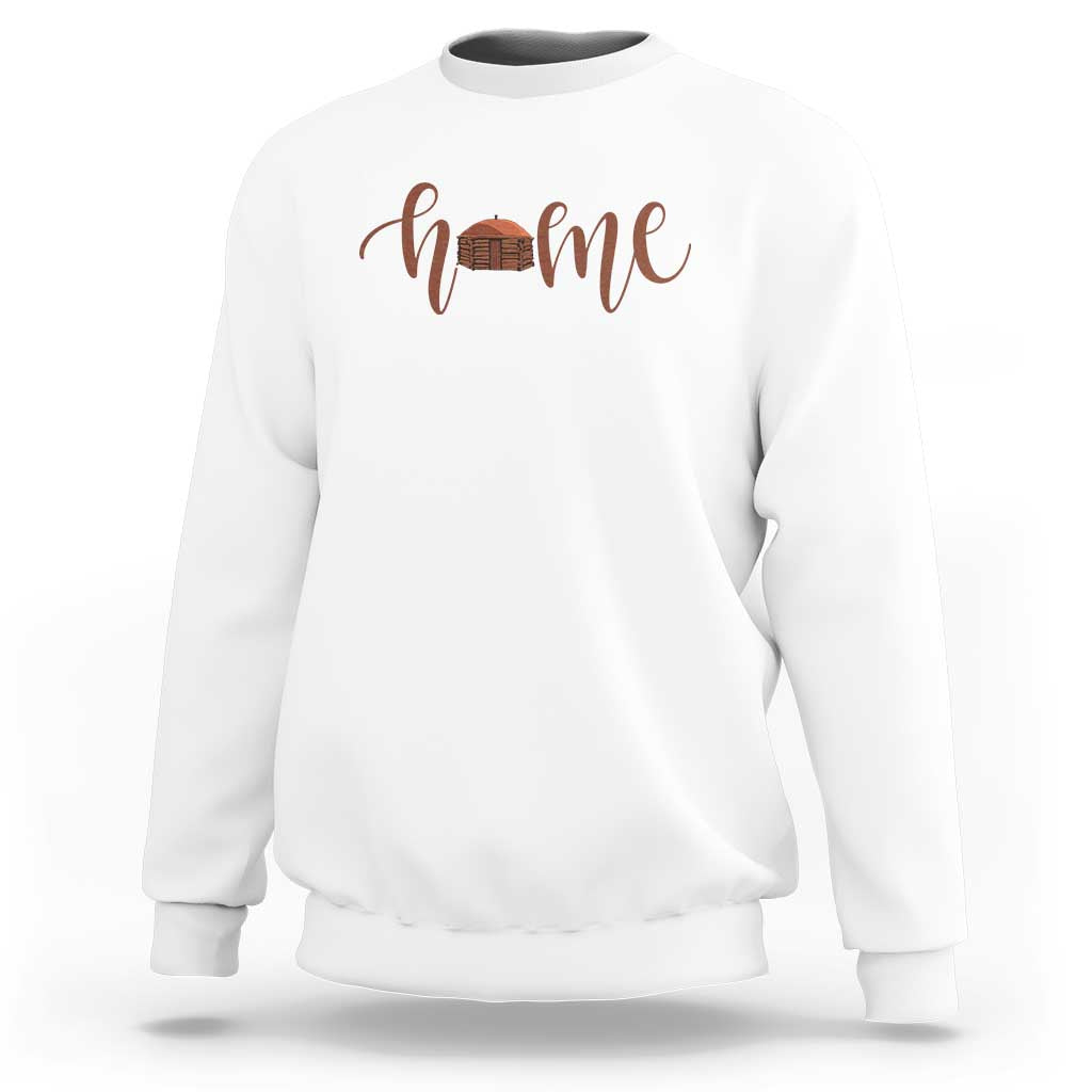 Rustic Hogan Home Typography Sweatshirt Native American Heritage Pride