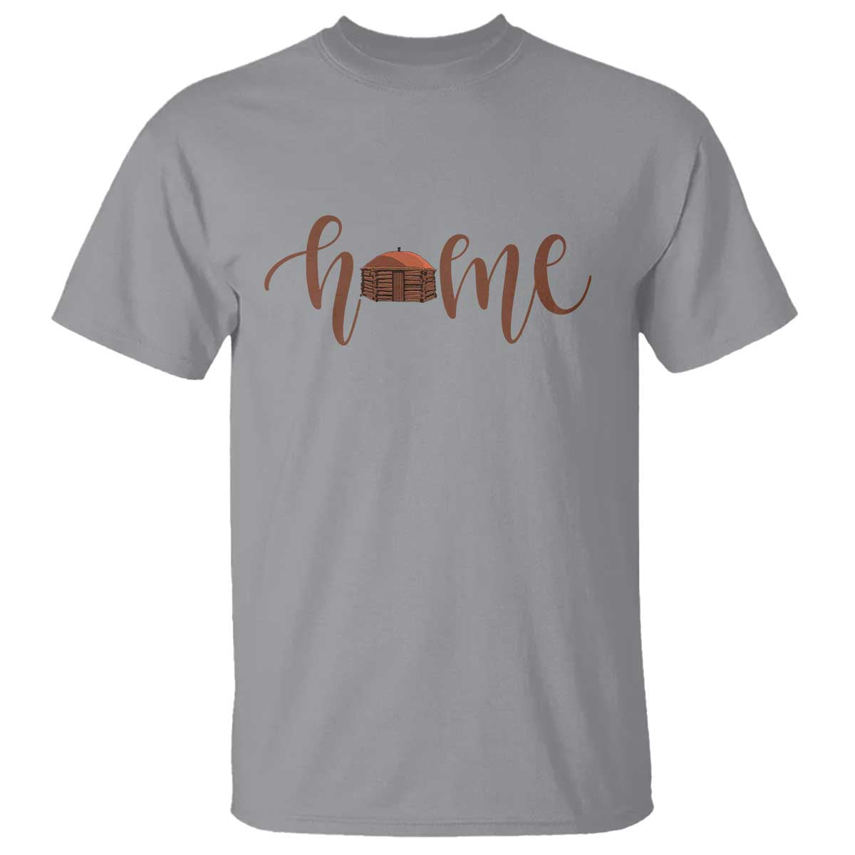 Rustic Hogan Home Typography T Shirt Native American Heritage Pride
