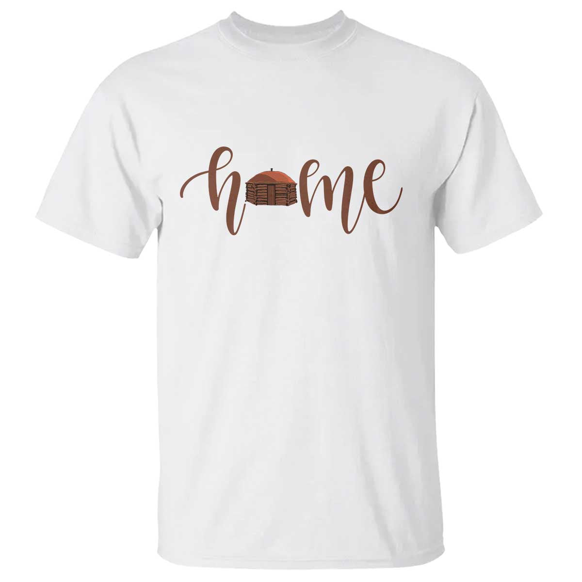 Rustic Hogan Home Typography T Shirt Native American Heritage Pride