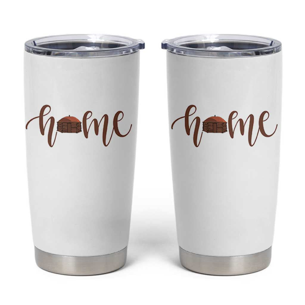 Rustic Hogan Home Typography Tumbler Cup Native American Heritage Pride