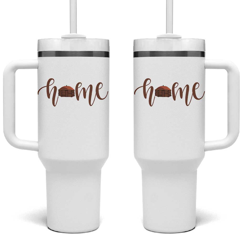 Rustic Hogan Home Typography Tumbler With Handle Native American Heritage Pride