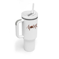 Rustic Hogan Home Typography Tumbler With Handle Native American Heritage Pride