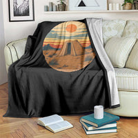 Vintage Monument Valley Landscape Throw Blanket Desert Hogan Home Art