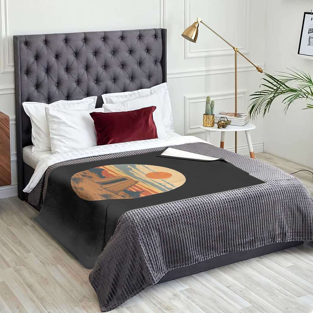 Vintage Monument Valley Landscape Throw Blanket Desert Hogan Home Art
