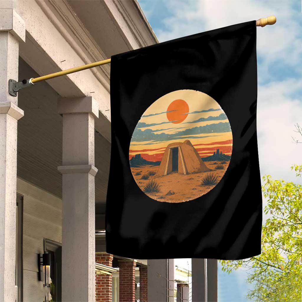 Vintage Monument Valley Landscape Garden Flag Desert Hogan Home Art