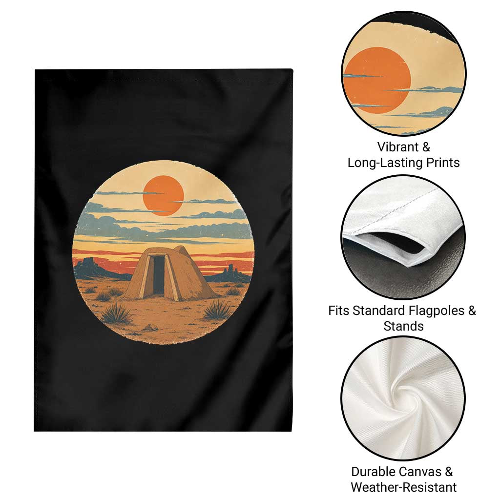 Vintage Monument Valley Landscape Garden Flag Desert Hogan Home Art