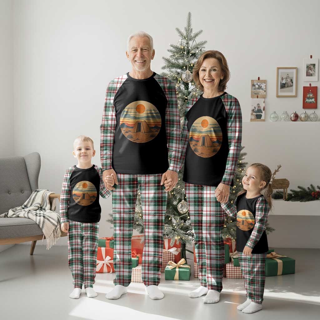 Vintage Monument Valley Landscape Plaid Pajama Set Desert Hogan Home Art