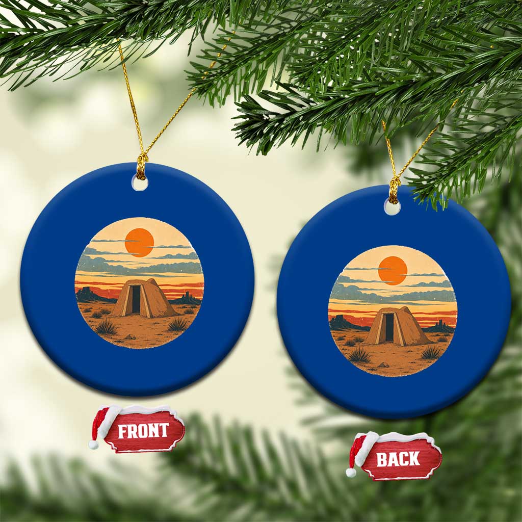 Vintage Monument Valley Landscape Ceramic Ornament Desert Hogan Home Art