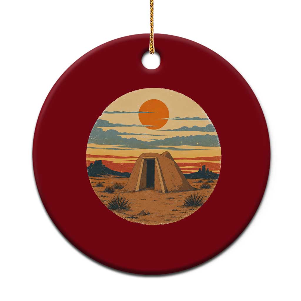 Vintage Monument Valley Landscape Ceramic Ornament Desert Hogan Home Art
