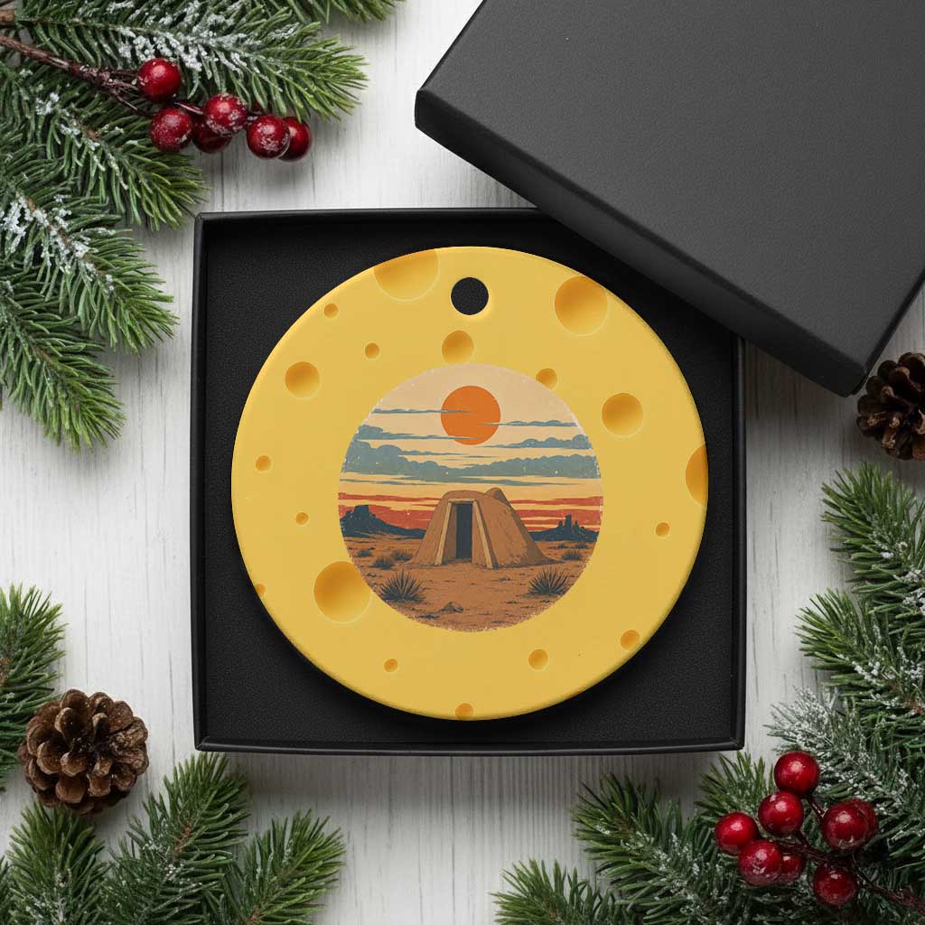 Vintage Monument Valley Landscape Ceramic Ornament Desert Hogan Home Art