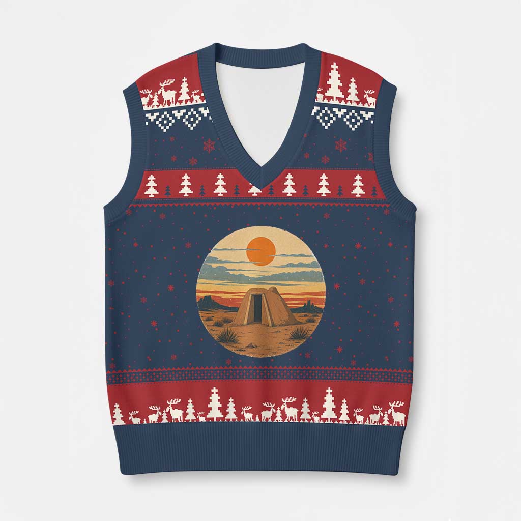 Vintage Monument Valley Landscape V-Neck Knit Sweater Vest Desert Hogan Home Art