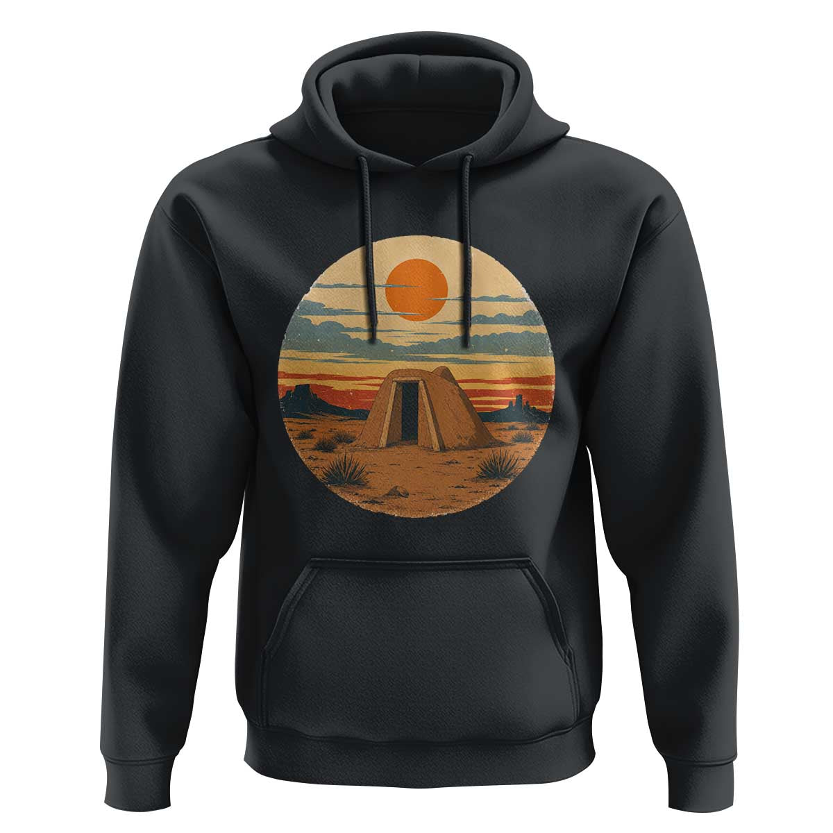 Vintage Monument Valley Landscape Hoodie Desert Hogan Home Art