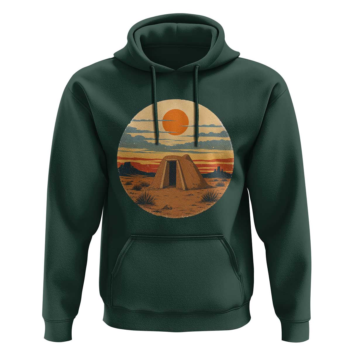 Vintage Monument Valley Landscape Hoodie Desert Hogan Home Art