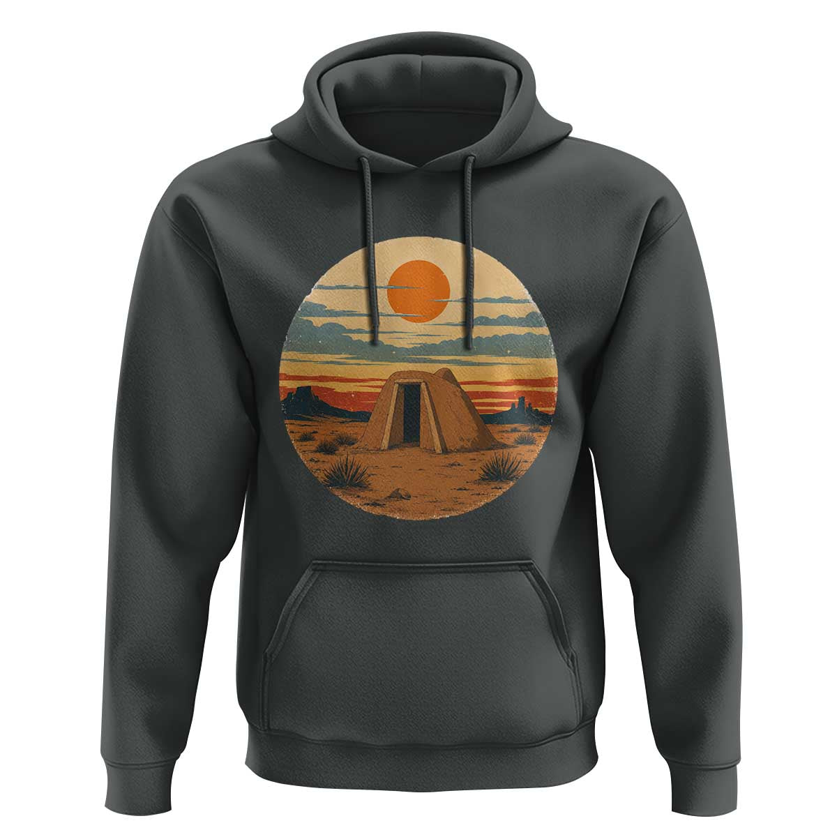 Vintage Monument Valley Landscape Hoodie Desert Hogan Home Art