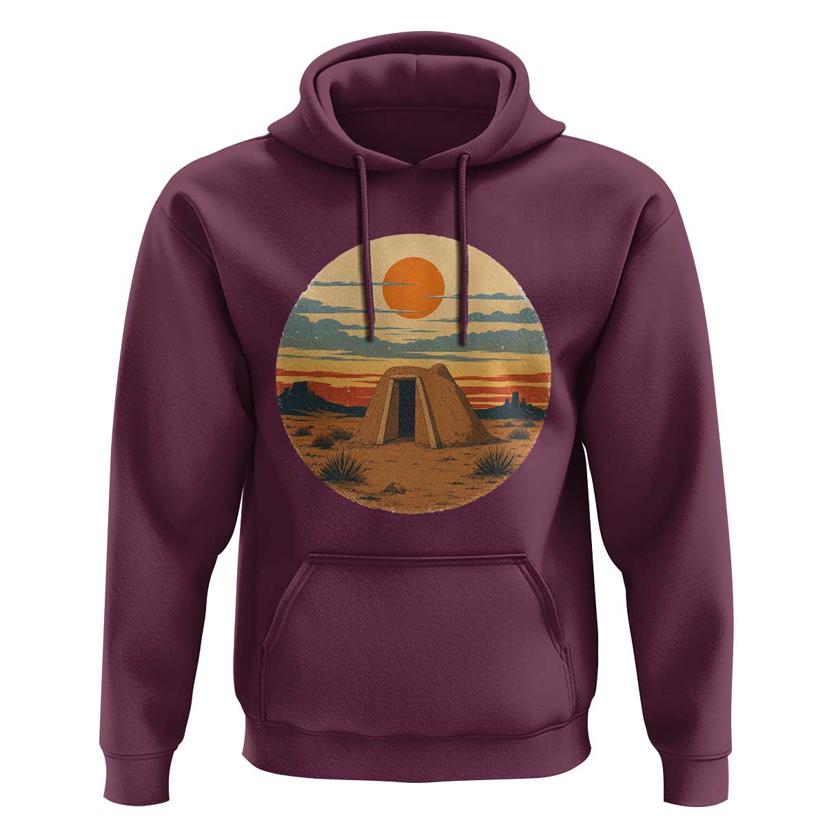 Vintage Monument Valley Landscape Hoodie Desert Hogan Home Art