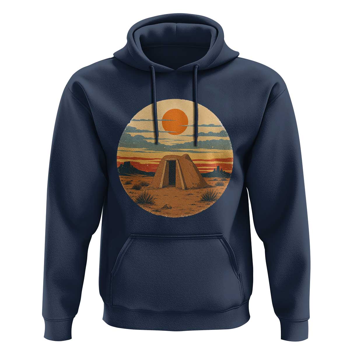 Vintage Monument Valley Landscape Hoodie Desert Hogan Home Art