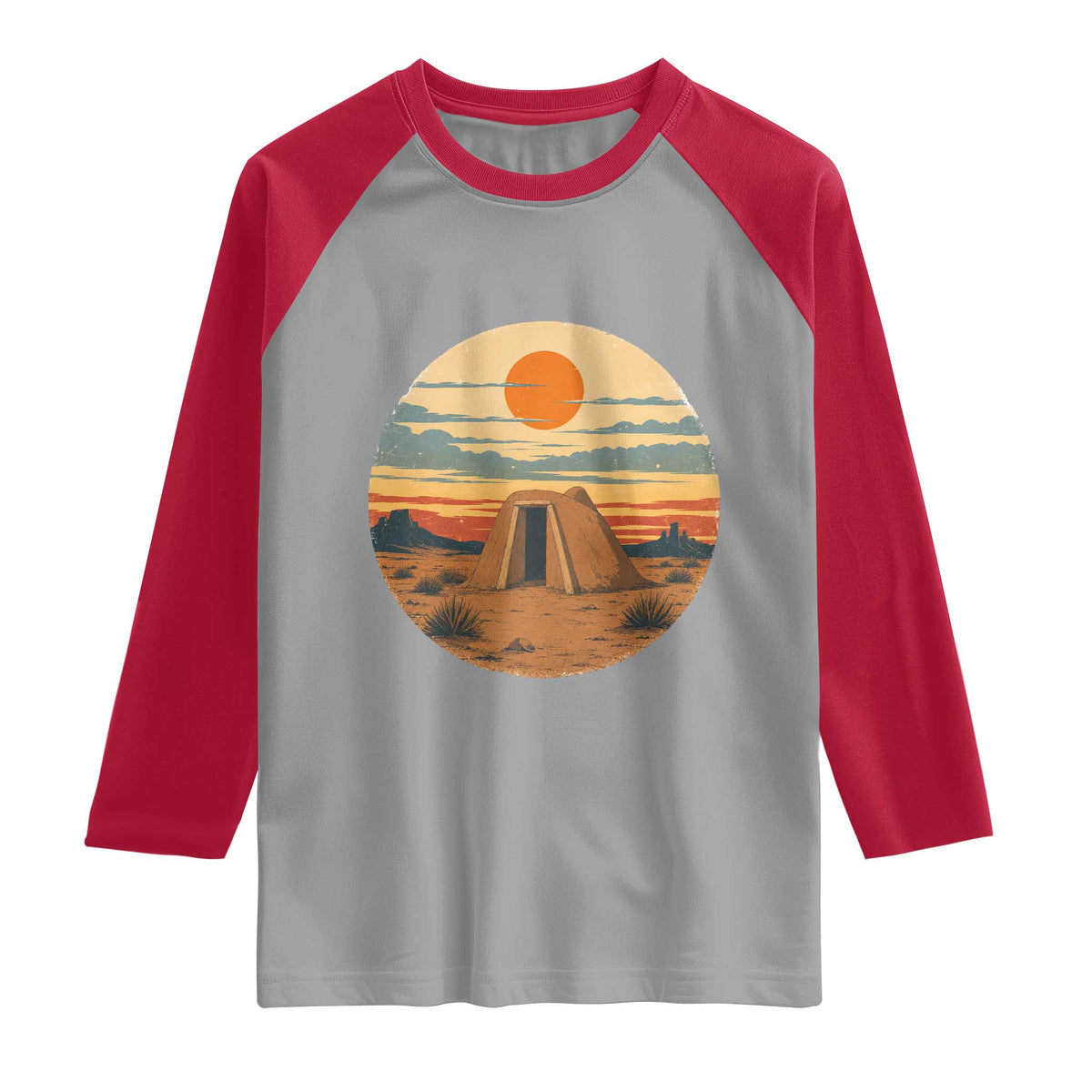 Vintage Monument Valley Landscape Raglan Shirt Desert Hogan Home Art