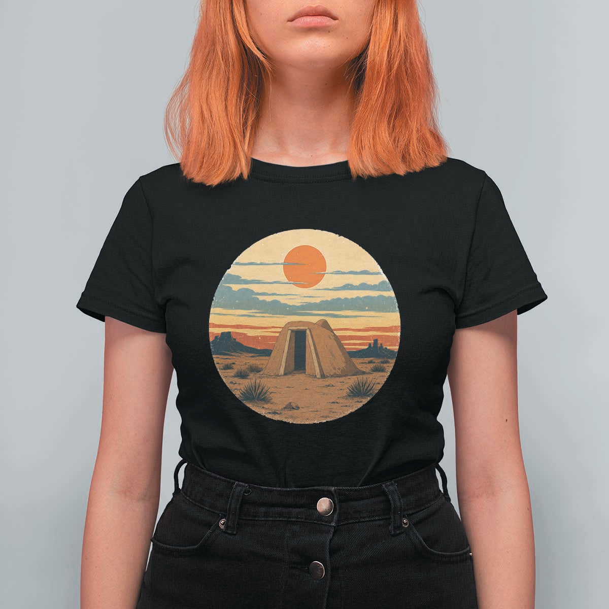 Vintage Monument Valley Landscape T Shirt For Women Desert Hogan Home Art