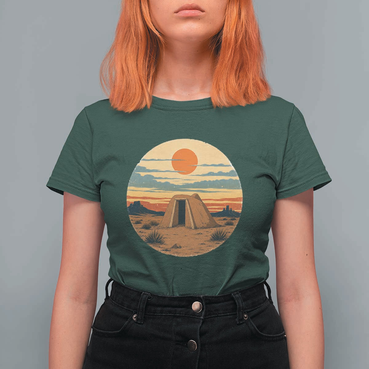 Vintage Monument Valley Landscape T Shirt For Women Desert Hogan Home Art