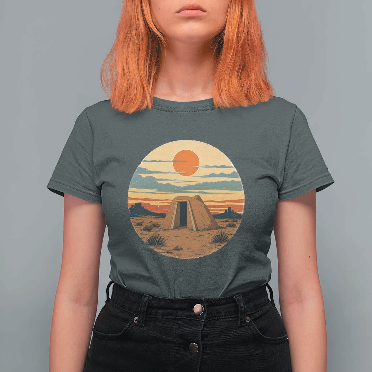 Vintage Monument Valley Landscape T Shirt For Women Desert Hogan Home Art