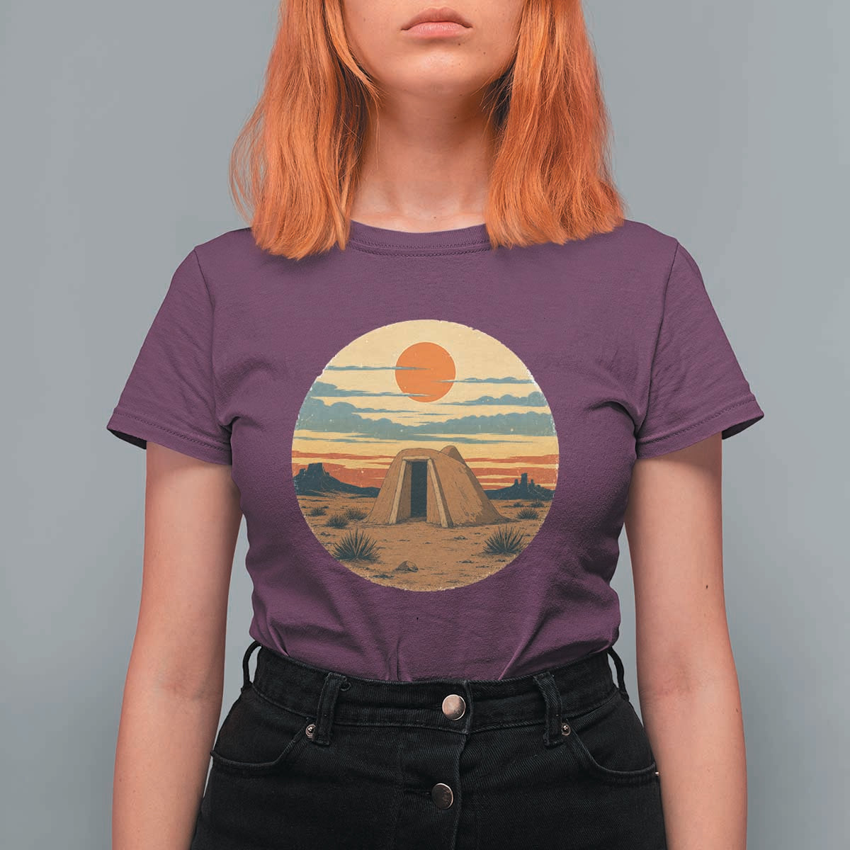 Vintage Monument Valley Landscape T Shirt For Women Desert Hogan Home Art