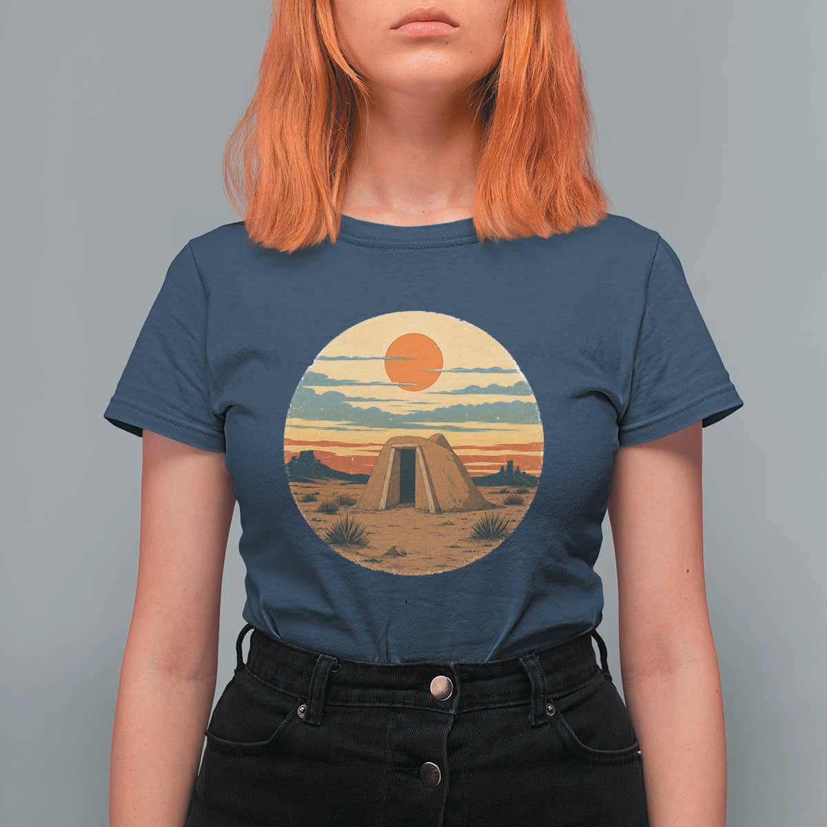 Vintage Monument Valley Landscape T Shirt For Women Desert Hogan Home Art