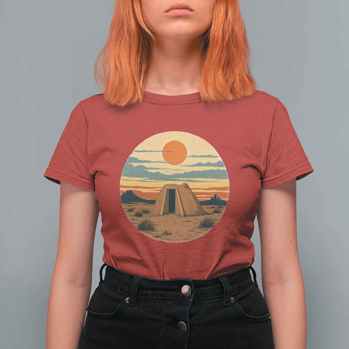 Vintage Monument Valley Landscape T Shirt For Women Desert Hogan Home Art