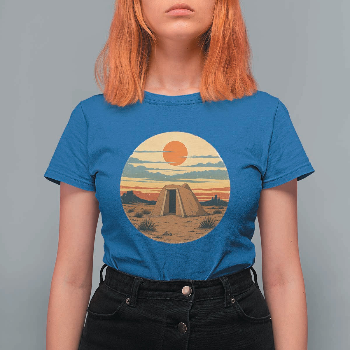 Vintage Monument Valley Landscape T Shirt For Women Desert Hogan Home Art