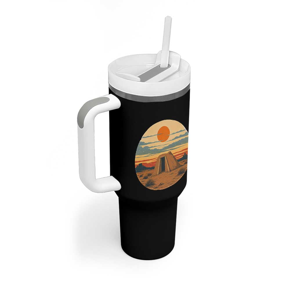 Vintage Monument Valley Landscape Tumbler With Handle Desert Hogan Home Art