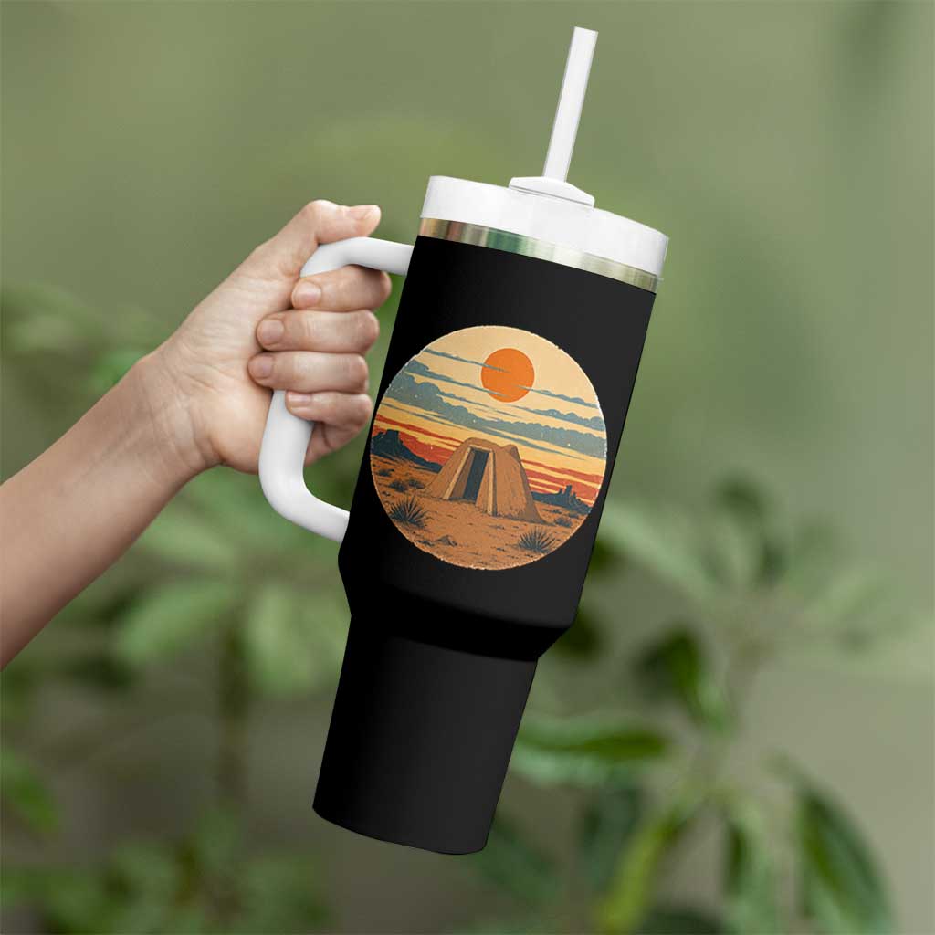 Vintage Monument Valley Landscape Tumbler With Handle Desert Hogan Home Art