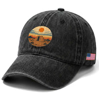 Vintage Monument Valley Landscape Washed Cotton Baseball Cap Desert Hogan Home Art