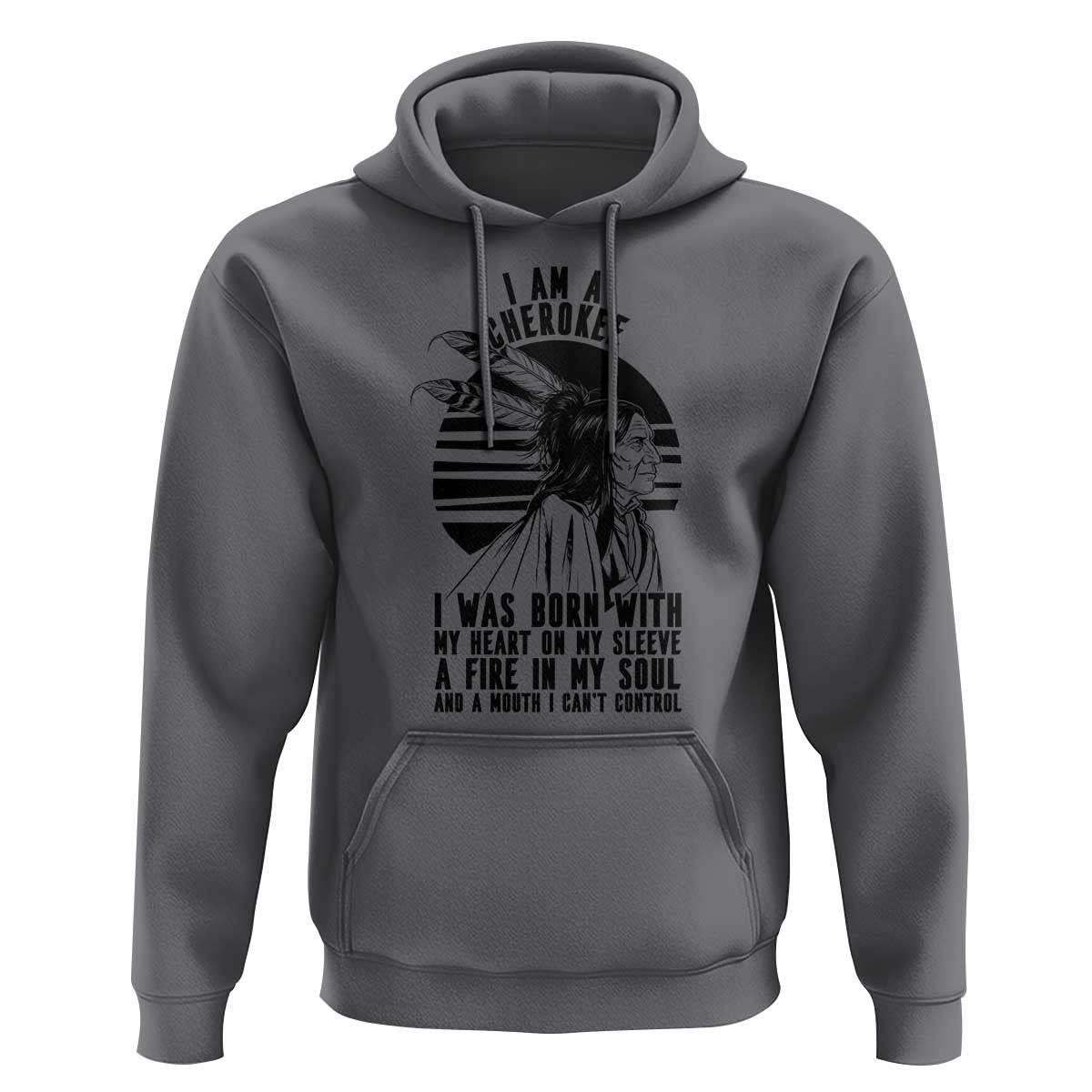 Native American Heritage Pride Gift Hoodie I Am A Cherokee Born With Heart On My Sleeve