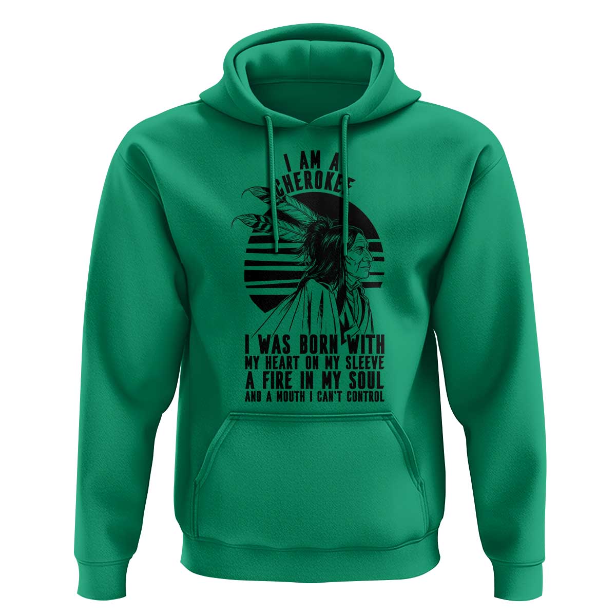 Native American Heritage Pride Gift Hoodie I Am A Cherokee Born With Heart On My Sleeve