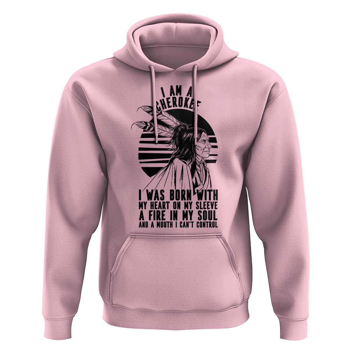 Native American Heritage Pride Gift Hoodie I Am A Cherokee Born With Heart On My Sleeve