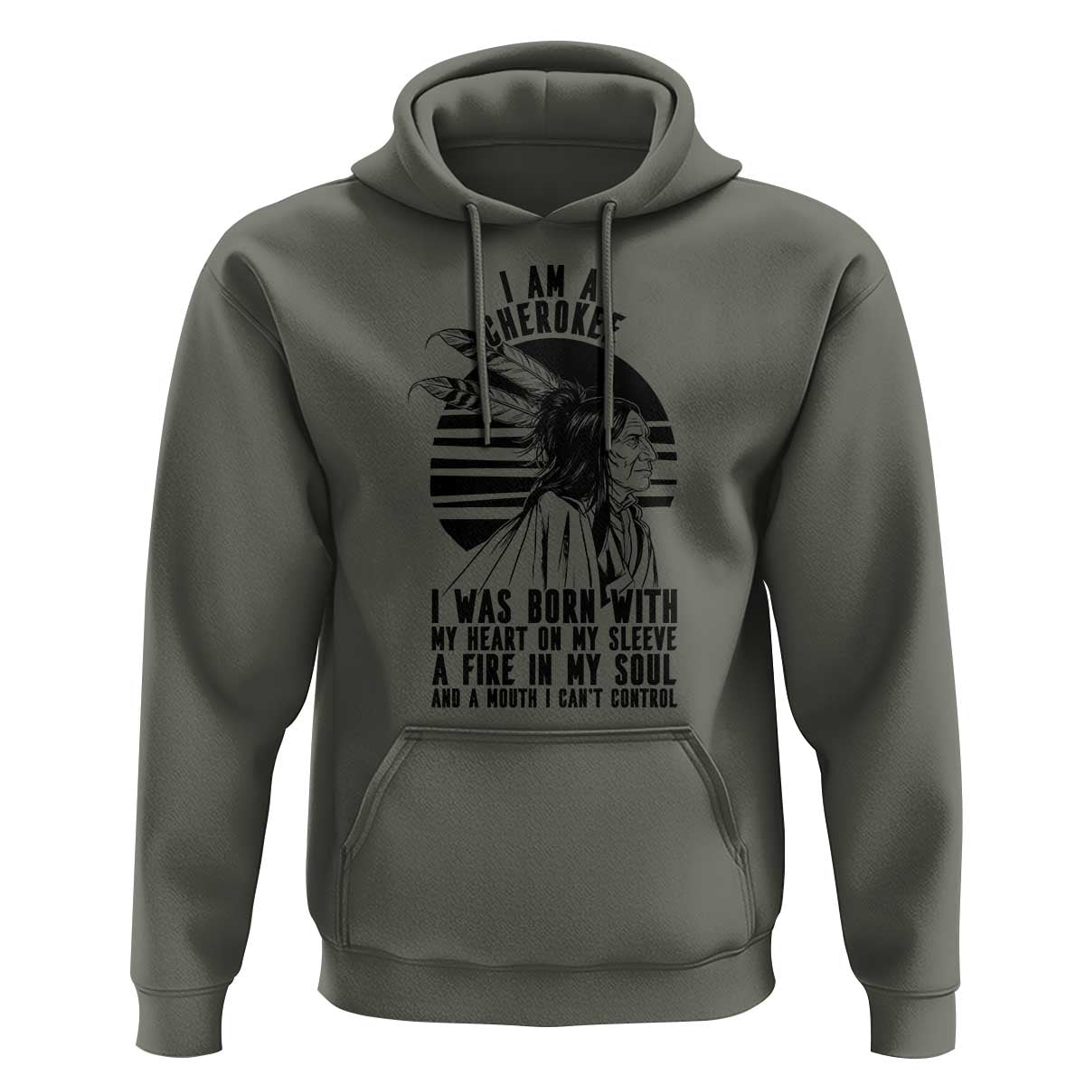 Native American Heritage Pride Gift Hoodie I Am A Cherokee Born With Heart On My Sleeve