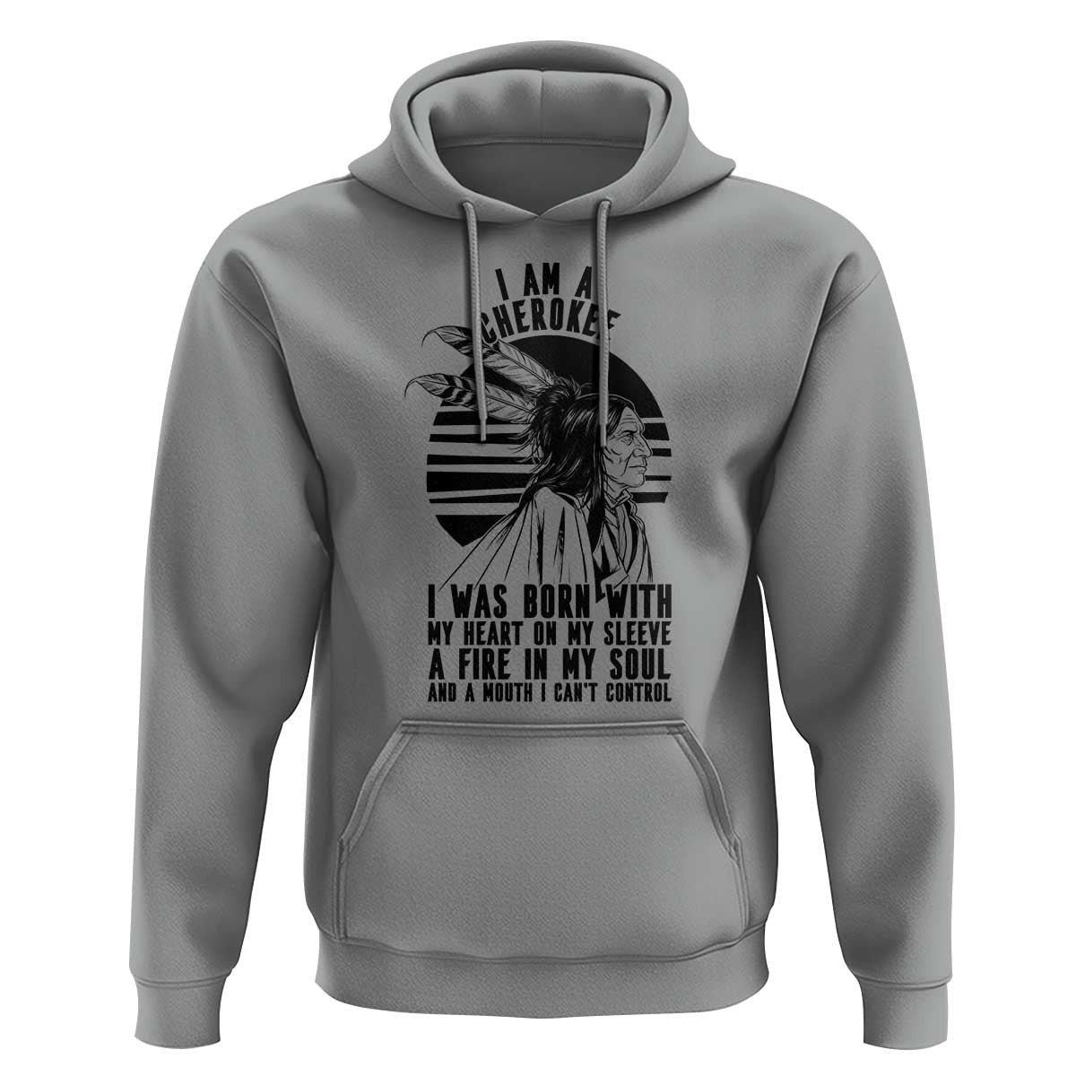 Native American Heritage Pride Gift Hoodie I Am A Cherokee Born With Heart On My Sleeve