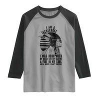 Native American Heritage Pride Gift Raglan Shirt I Am A Cherokee Born With Heart On My Sleeve