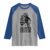 Native American Heritage Pride Gift Raglan Shirt I Am A Cherokee Born With Heart On My Sleeve