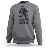 Native American Heritage Pride Gift Sweatshirt I Am A Cherokee Born With Heart On My Sleeve