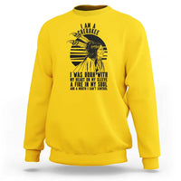 Native American Heritage Pride Gift Sweatshirt I Am A Cherokee Born With Heart On My Sleeve