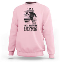 Native American Heritage Pride Gift Sweatshirt I Am A Cherokee Born With Heart On My Sleeve