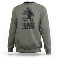 Native American Heritage Pride Gift Sweatshirt I Am A Cherokee Born With Heart On My Sleeve