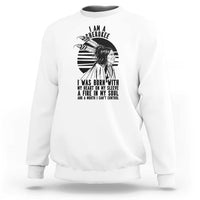 Native American Heritage Pride Gift Sweatshirt I Am A Cherokee Born With Heart On My Sleeve